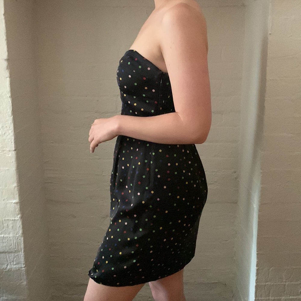BCBGeneration polka dot strapless sweetheart neckline dress - Picture 2 of 3